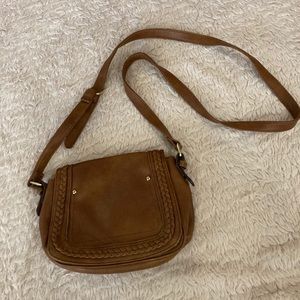 Tan/ brown/ leather crossbody purse